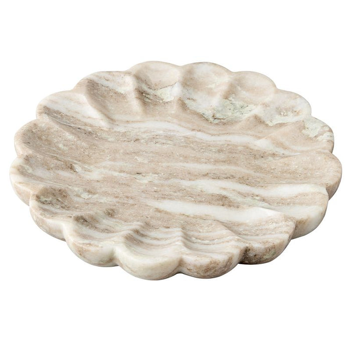 Stellar Marble Round Tray - Beige