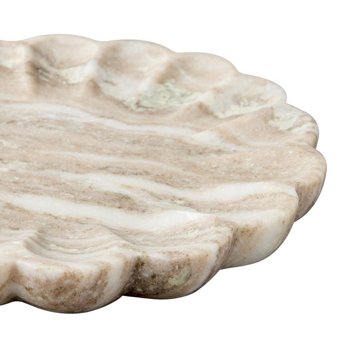 Stellar Marble Round Tray - Beige