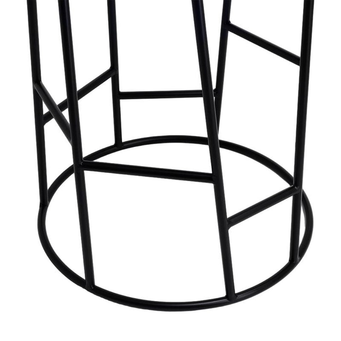Aiden Black Steel Kitchen Stool - Dark Chocolate Velvet, 65cm H