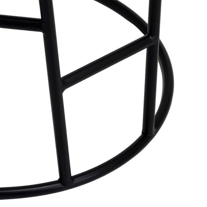 Aiden Black Steel Kitchen Stool - Mulberry Velvet, 65cm H