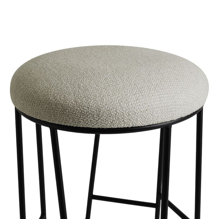 Aiden Black Steel Kitchen Stool - Speckle Ecru, 65cm H