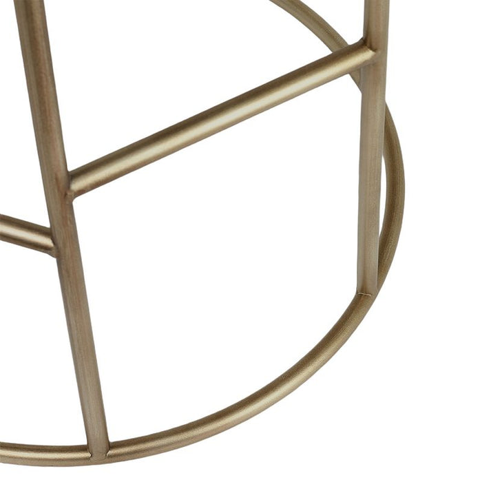 Aiden Gold Steel Kitchen Stool - Dark Chocolate Velvet, 65cm H