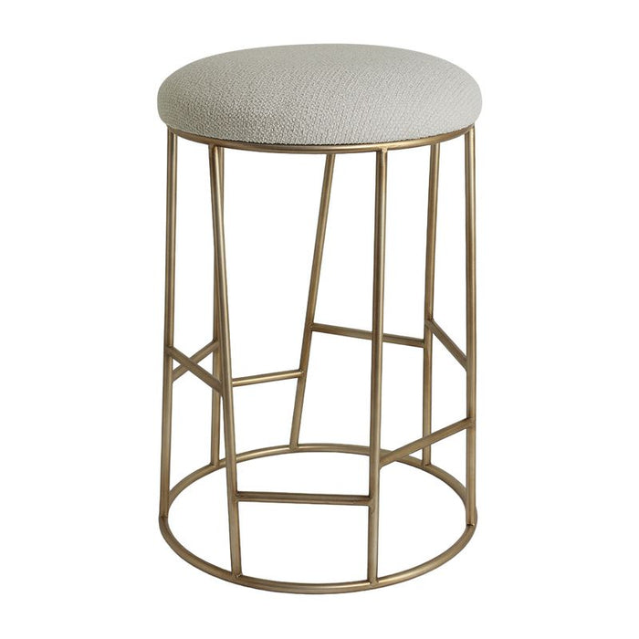 Aiden Gold Steel Kitchen Stool - Speckle Ecru, 65cm H