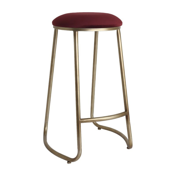 Annie Bar Stool - Mulberry Velvet, 75cm H