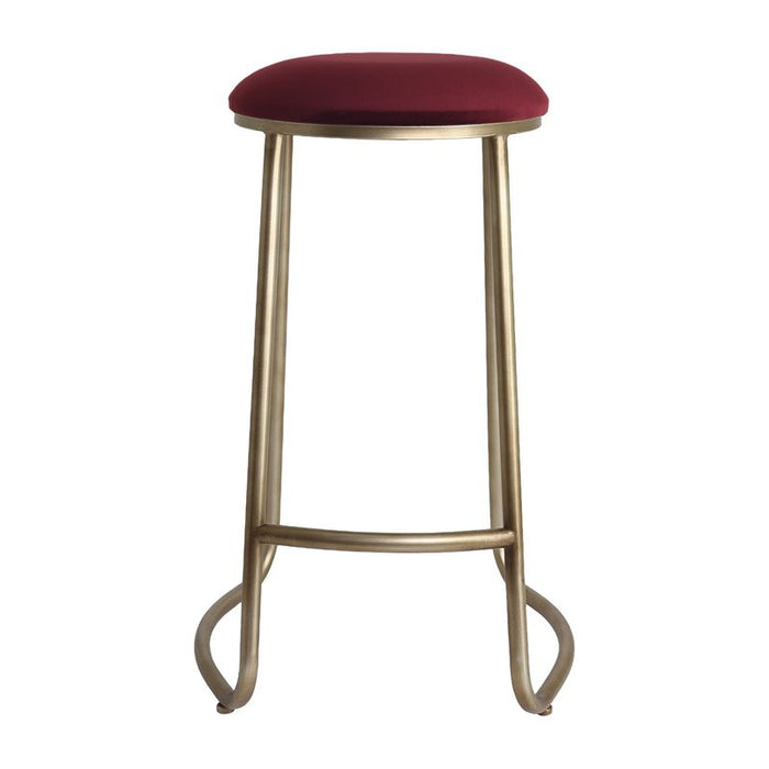 Annie Bar Stool - Mulberry Velvet, 75cm H