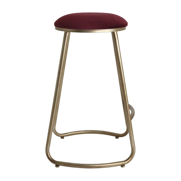 Annie Bar Stool - Mulberry Velvet, 75cm H