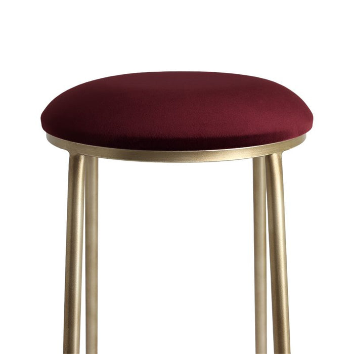 Annie Bar Stool - Mulberry Velvet, 75cm H