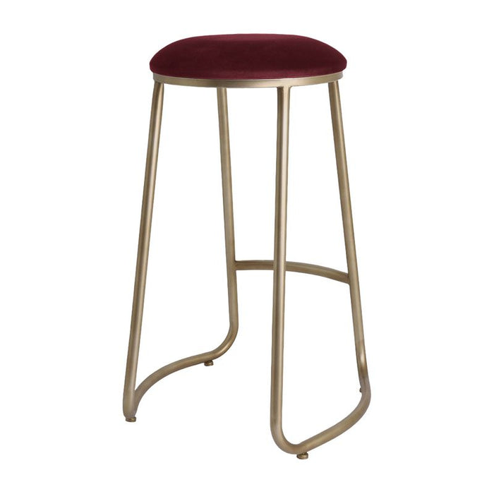 Annie Bar Stool - Mulberry Velvet, 75cm H