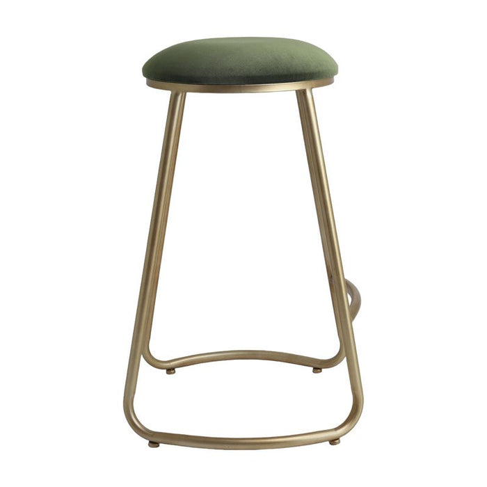 Annie Bar Stool - Moss Velvet, 75cm H