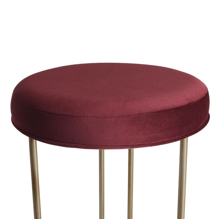 Blackley Gold Iron Kitchen Stool - Mulberry Velvet, 66cm H