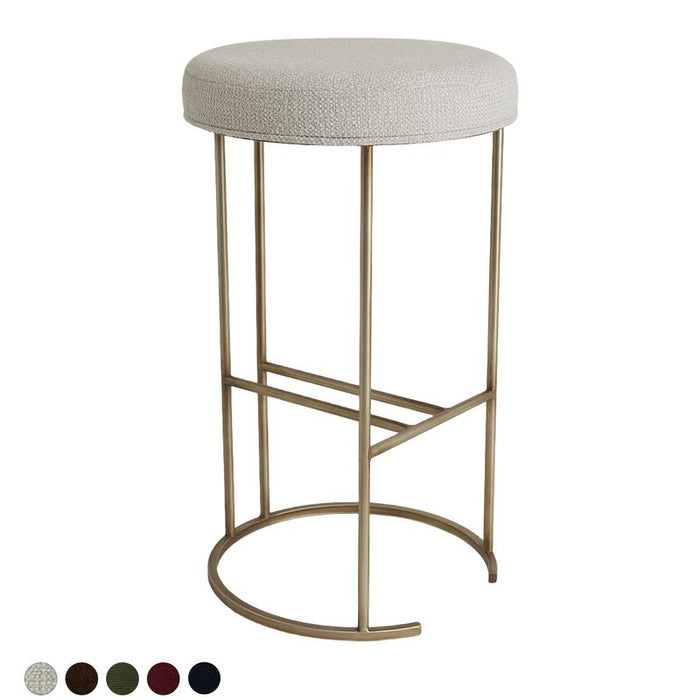 Blackley Gold Iron Kitchen Stool - Speckle Ecru, 66cm H