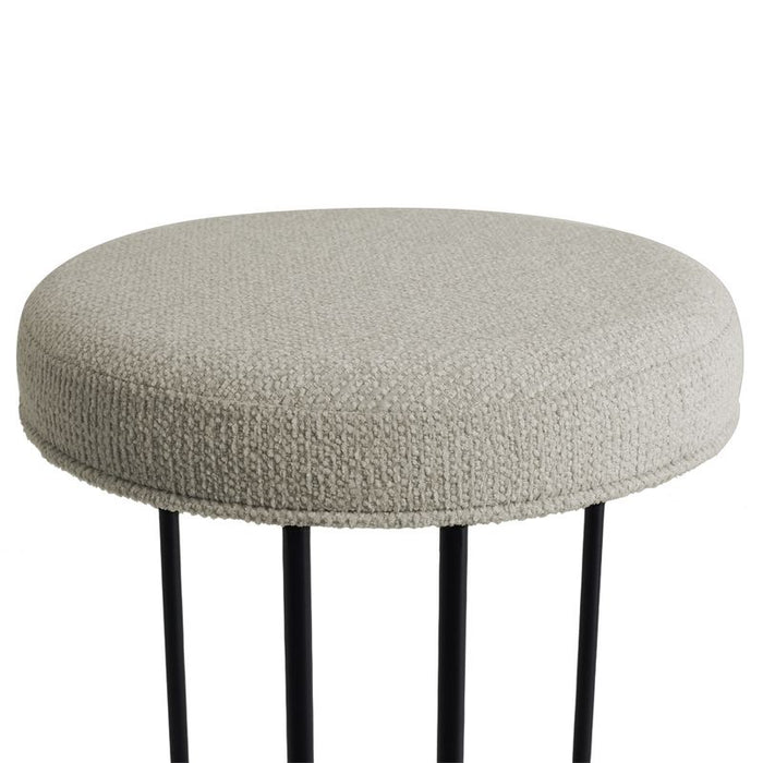 Blackley Black Iron Kitchen Stool - Speckle Ecru, 66cm H