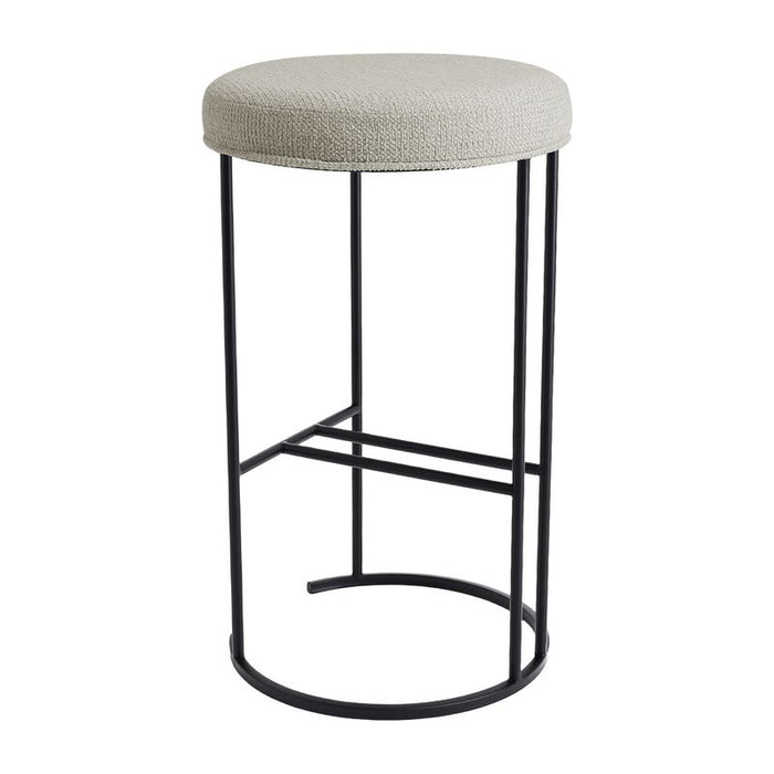 Blackley Black Iron Kitchen Stool - Speckle Ecru, 66cm H