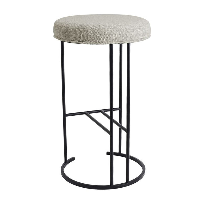 Blackley Black Iron Kitchen Stool - Speckle Ecru, 66cm H