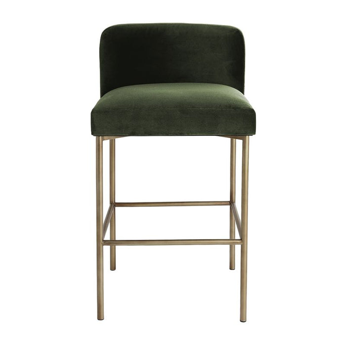 Leon Kitchen Stool - Moss Velvet, 84.5cm H