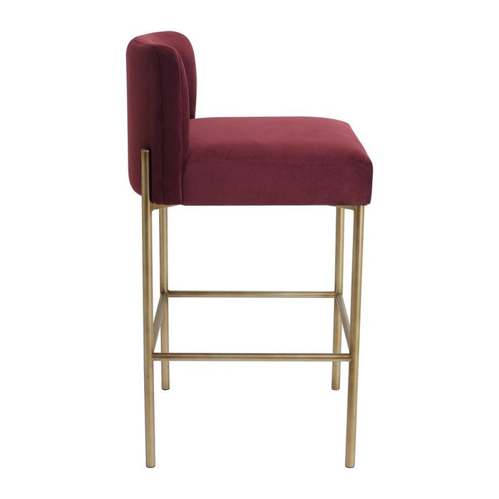 Leon Kitchen Stool - Mulberry Velvet, 84.5cm H