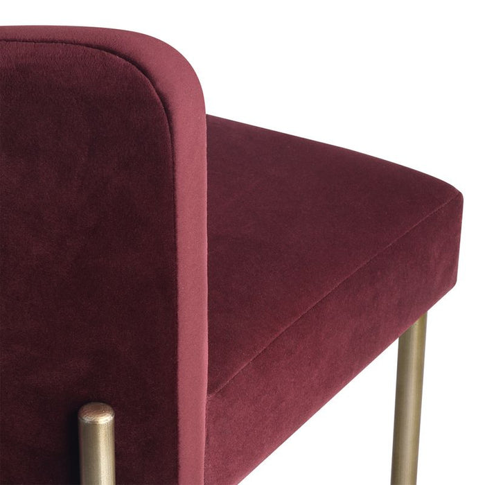 Leon Kitchen Stool - Mulberry Velvet, 84.5cm H