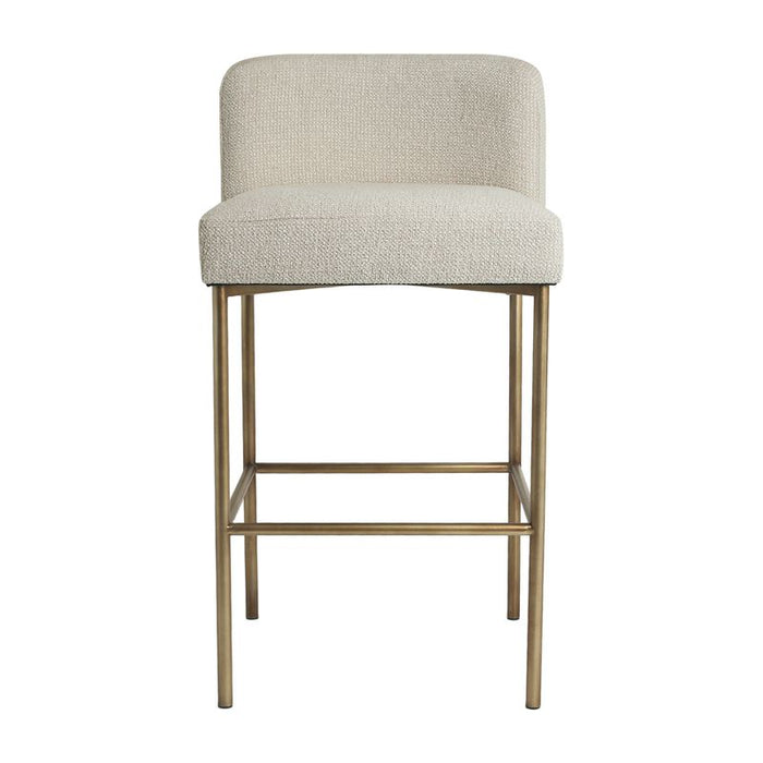 Leon Kitchen Stool - Speckle Ecru, Gold Linen Metal, 84.5cm H