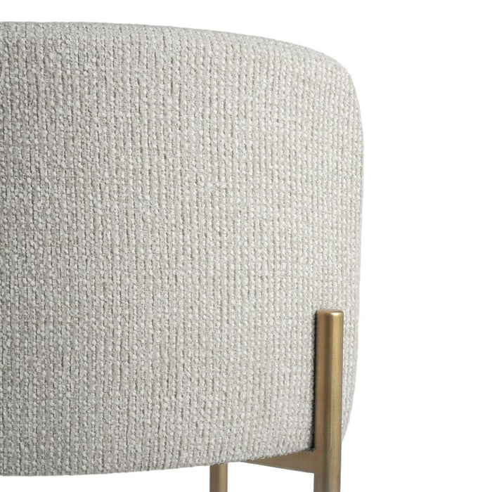 Leon Kitchen Stool - Speckle Ecru, Gold Linen Metal, 84.5cm H
