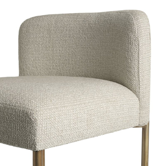 Leon Kitchen Stool - Speckle Ecru, Gold Linen Metal, 84.5cm H