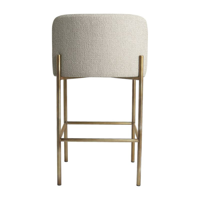 Leon Kitchen Stool - Speckle Ecru, Gold Linen Metal, 84.5cm H