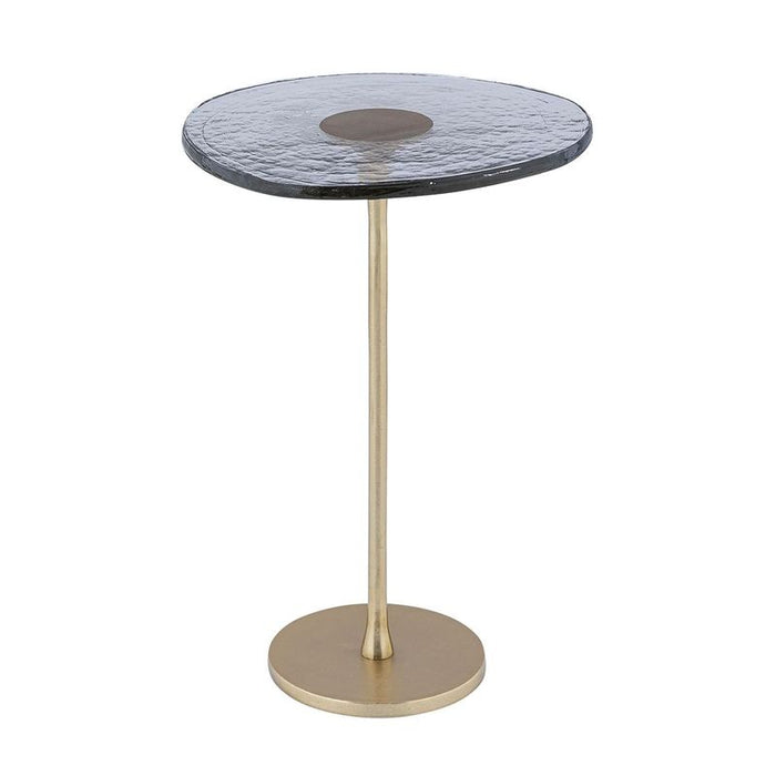 Walker Side Table - Large Gold, Glass Metal, 39cm