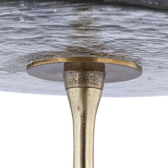 Walker Side Table - Large Gold, Glass Metal, 39cm