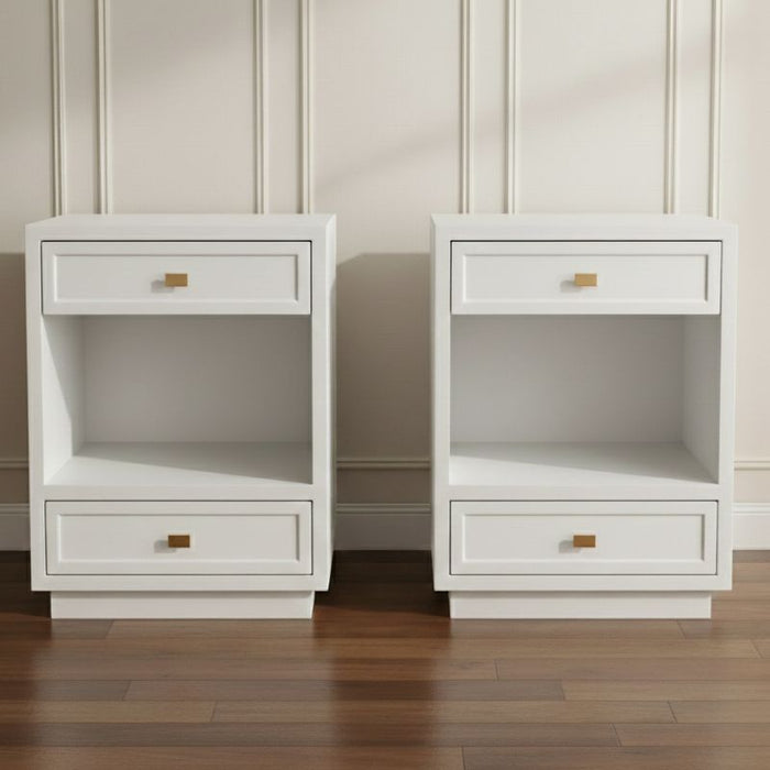 Logan Small White Bedside Table Set of 2