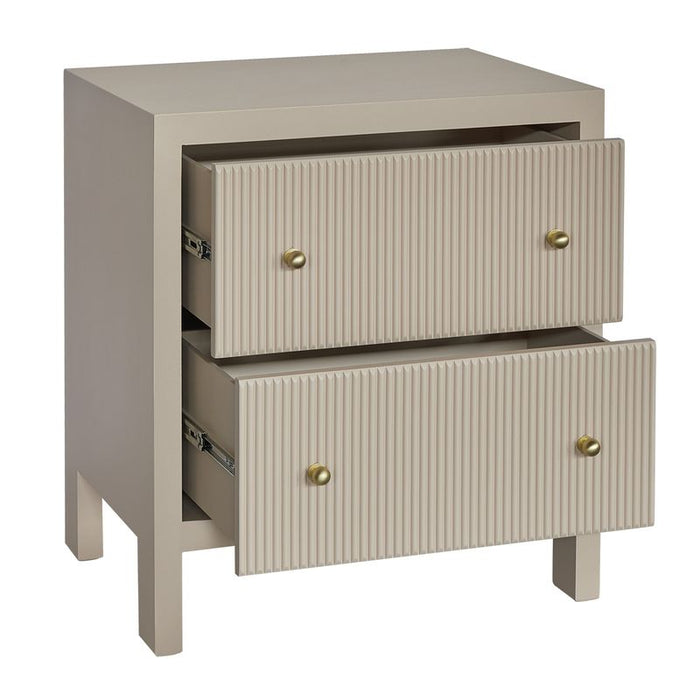 Ariana Large Beige Bedside Table Set of 2