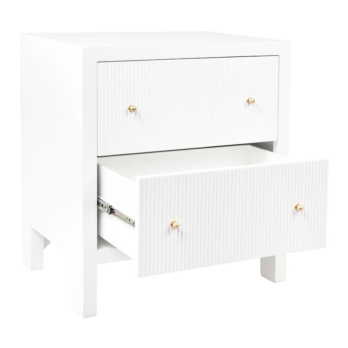 Ariana Large White Bedside Table Set of 2