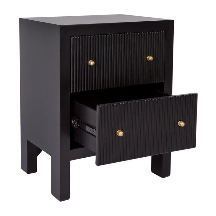 Ariana Small Black Bedside Table Set of 2
