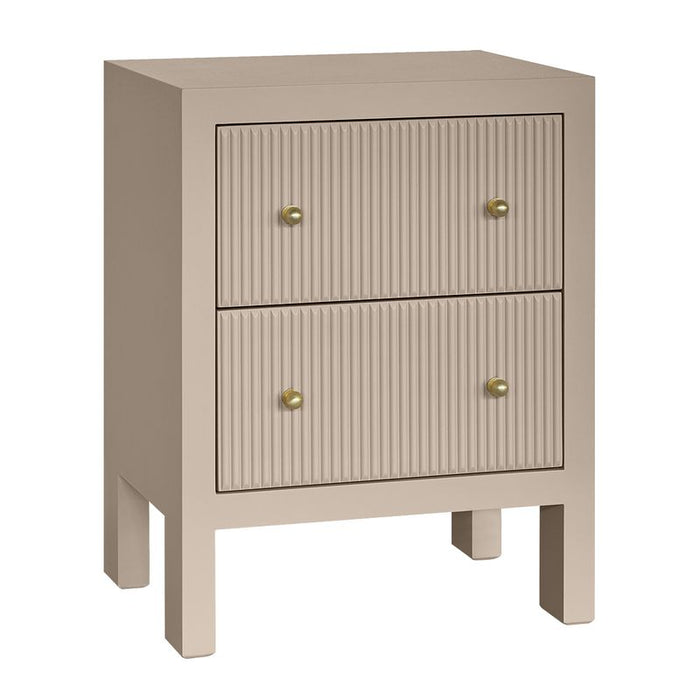 Ariana Small Beige Bedside Table Set of 2