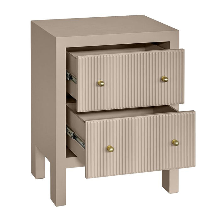 Ariana Small Beige Bedside Table Set of 2