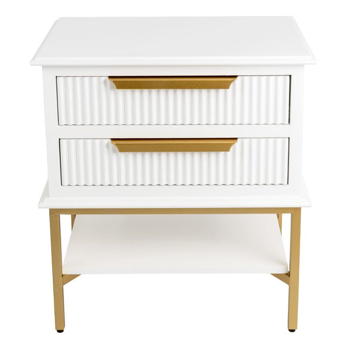 Aimee Small White Bedside Table Set of 2