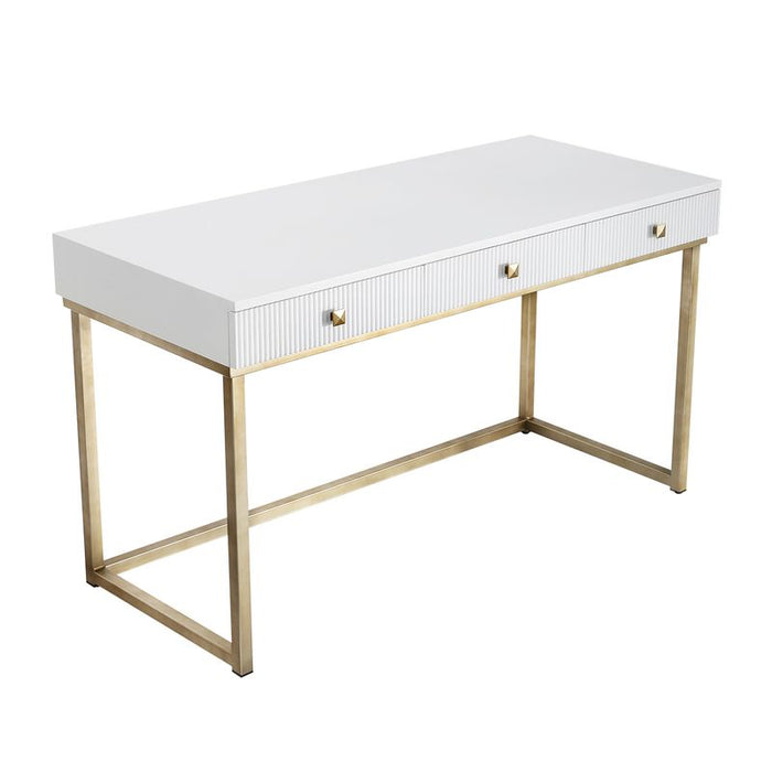 Marc Desk - White, Metal, 140cm
