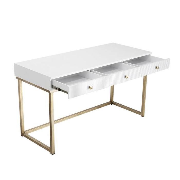 Marc Desk - White, Metal, 140cm