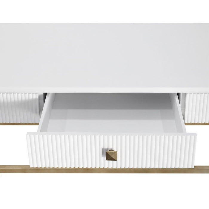 Marc Desk - White, Metal, 140cm