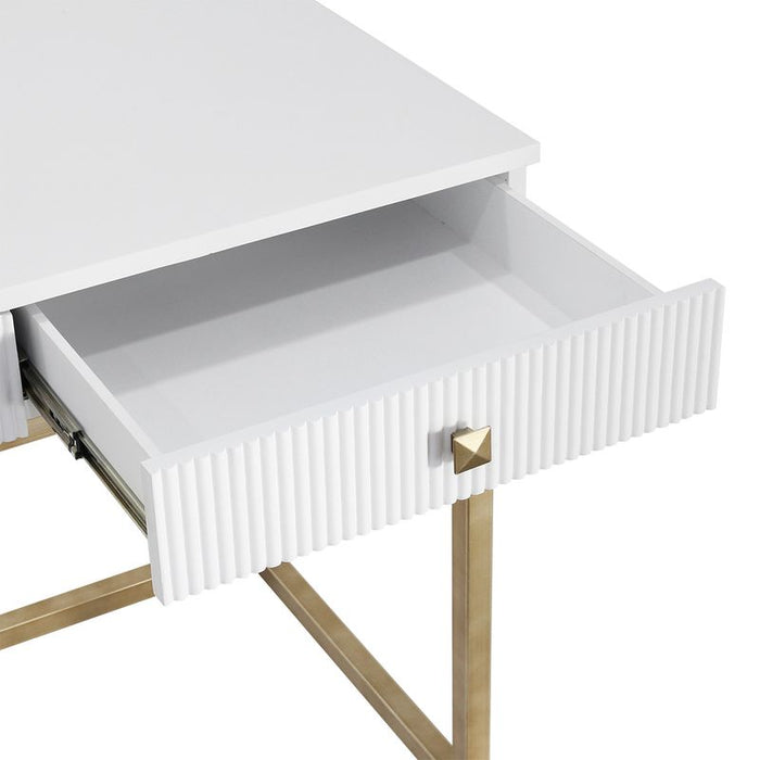 Marc Desk - White, Metal, 140cm