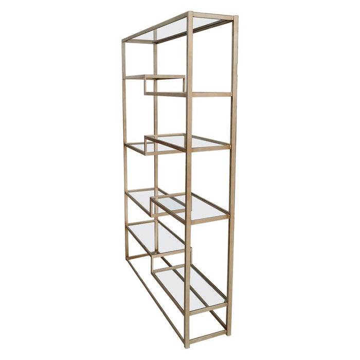 Mistique Glass Shelving Unit - Antique Gold