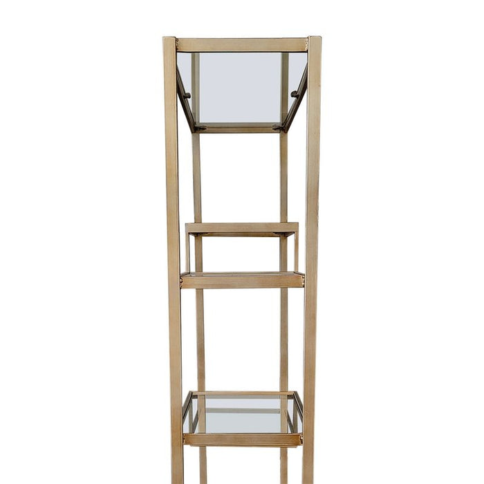 Mistique Glass Shelving Unit - Antique Gold