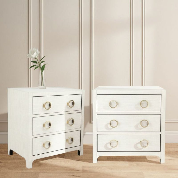 Astley Natural Upholstered Bedside Table Set of 2