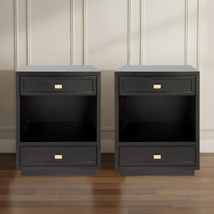 Logan Small Black Bedside Table Set of 2