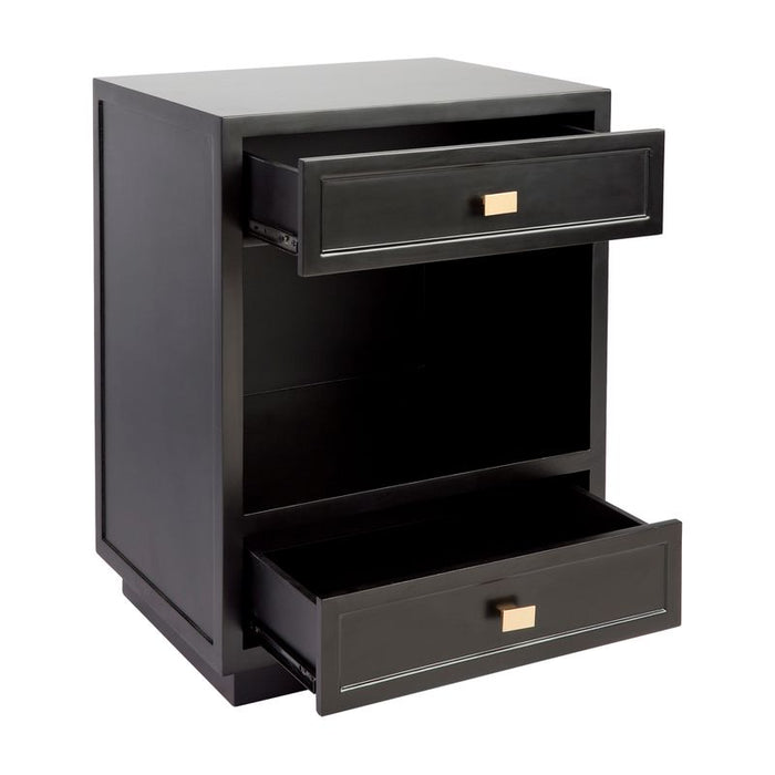 Logan Small Black Bedside Table Set of 2
