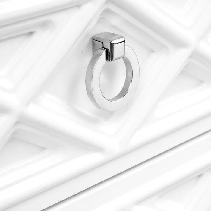 Plantation Small White Bedside Table Set of 2