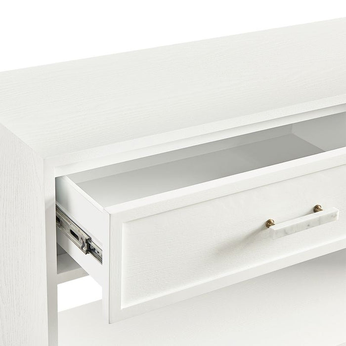 Jill Console Table - White, Marble Wood, 140cm