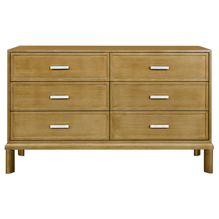 Jill 6 Drawer Chest - Antique Gold, Marble Wood