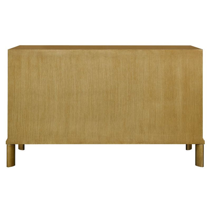 Jill 6 Drawer Chest - Antique Gold, Marble Wood