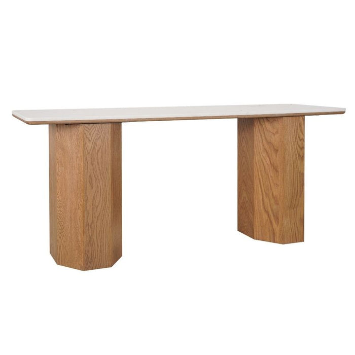 Barlow Marble Console Table - Natural Oak, 160cm