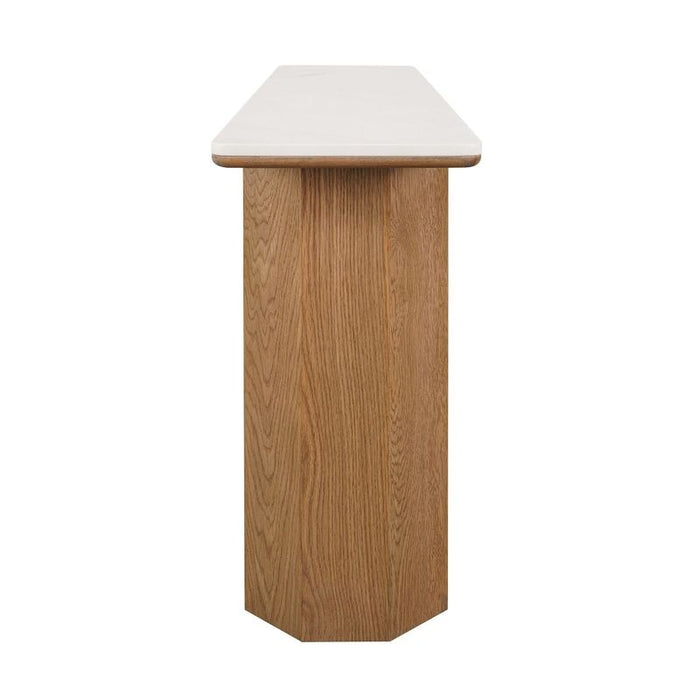 Barlow Marble Console Table - Natural Oak, 160cm