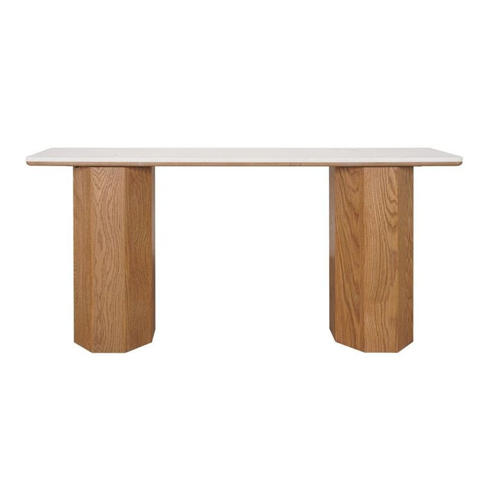 Barlow Marble Console Table - Natural Oak, 160cm